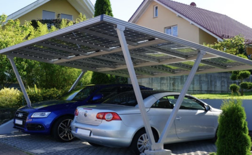 PV Carport with 15 modules (size 1), output: 4.1 kW