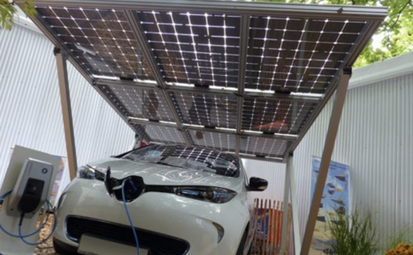 PV Carport with 9 modules (size 1), output: 2.5 kW